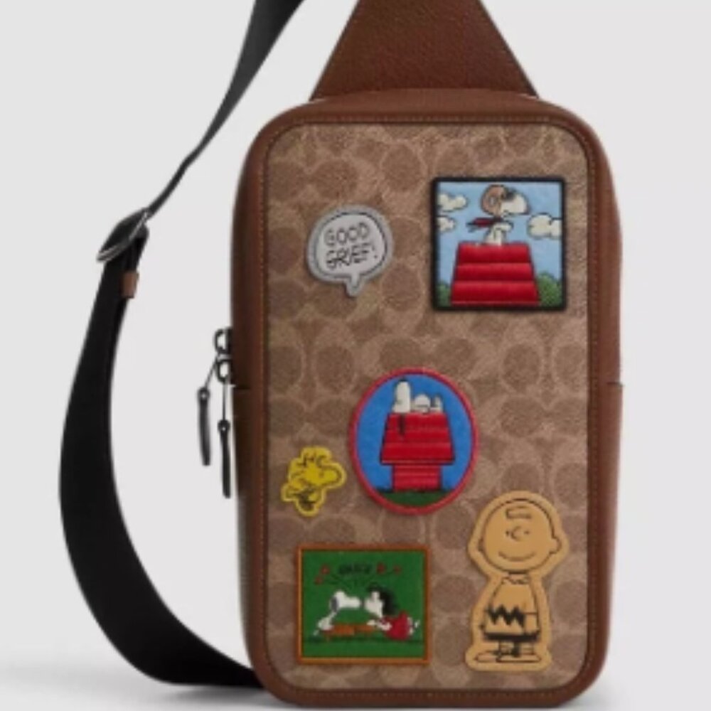 COACH PEANUTS Sullivan Pack in Signature Canvas with Patches